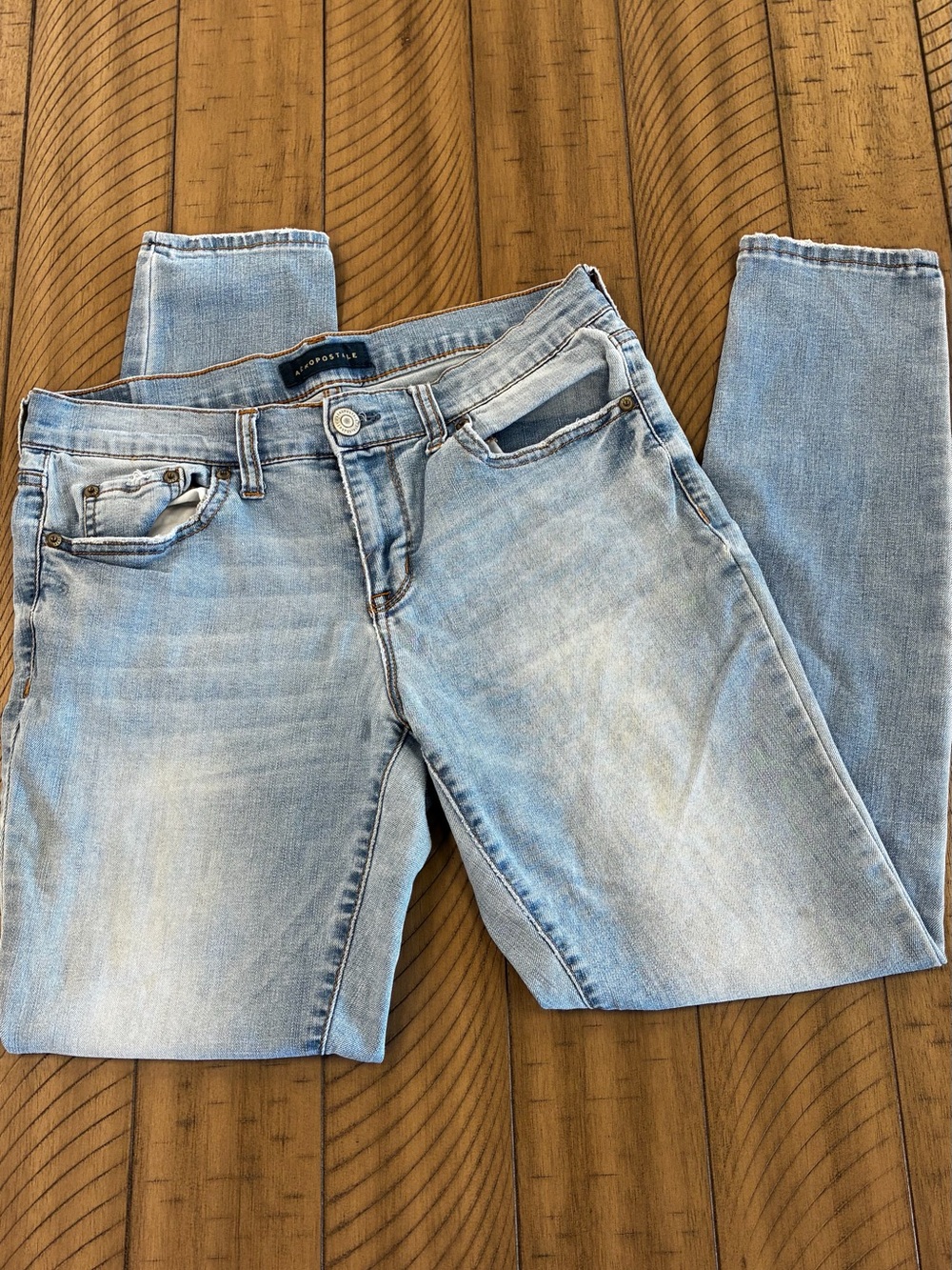 Aeropostale Women's High Rise stretch jeggings Light Blue Jeans